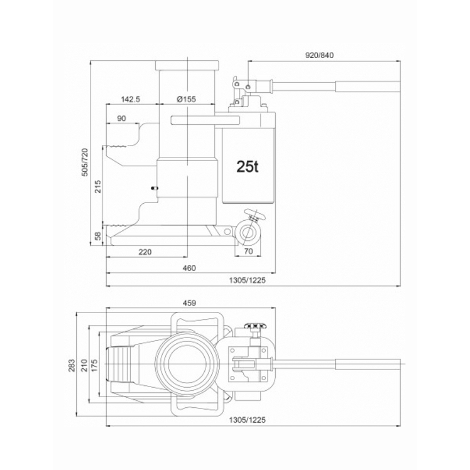 Cric hydraulique 5T, Crics, Manutention - Levage - Tirage