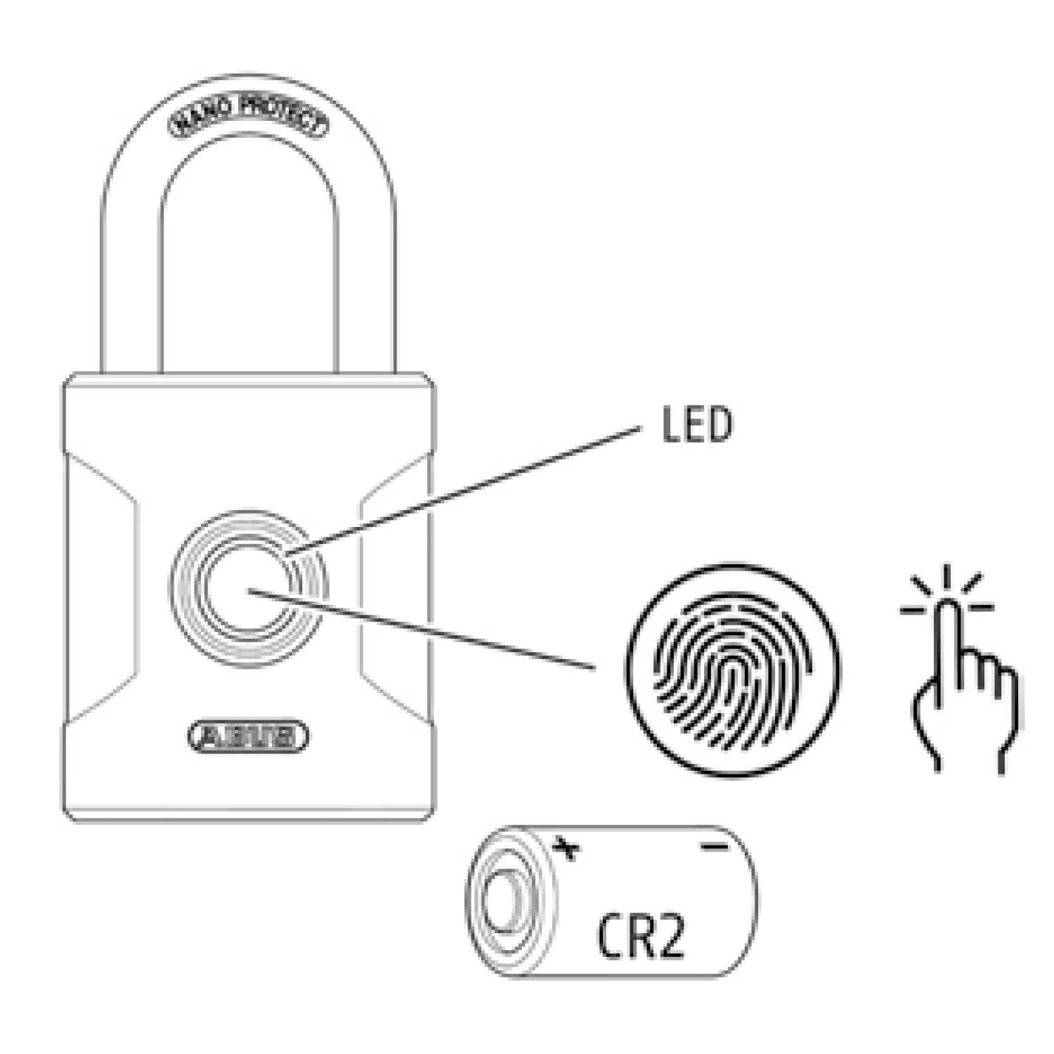 ABUS CADENAS EMPREINTE DIGITALE 57/45