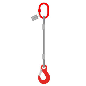 Elingue en câble acier 1 brin avec crochet à linguet à oeil