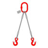 Elingue en câble acier 2 brins avec crochets à linguet à œil