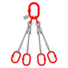 Elingue en câble acier 4 brins avec cinq mailles de tête simples